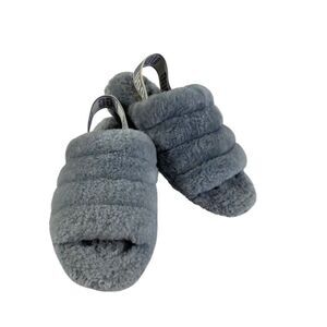 UGG Womens 8 Classic Fluff Yeah slippers blueish gray